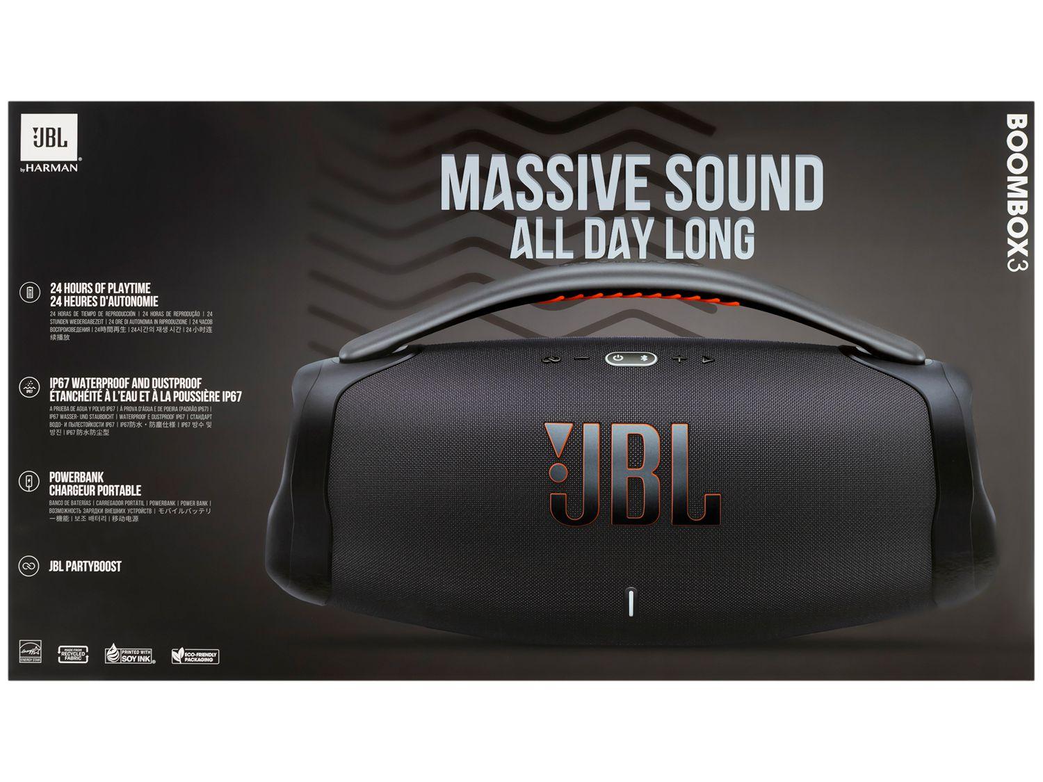 Caixa de Som JBL Boombox 3 Bluetooth Amplificada Portátil 80W RMS