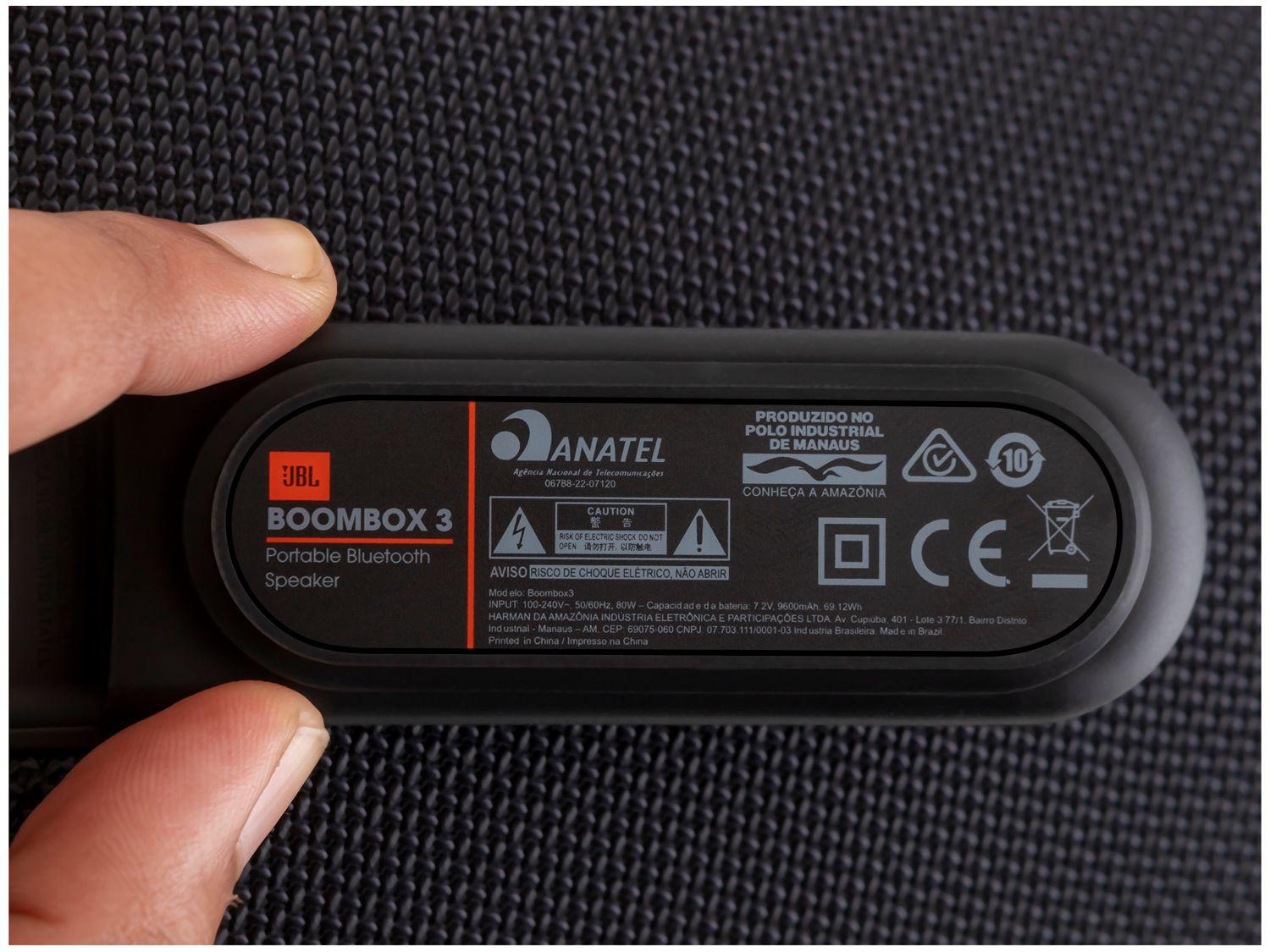 Caixa de Som JBL Boombox 3 Bluetooth Amplificada Portátil 80W RMS